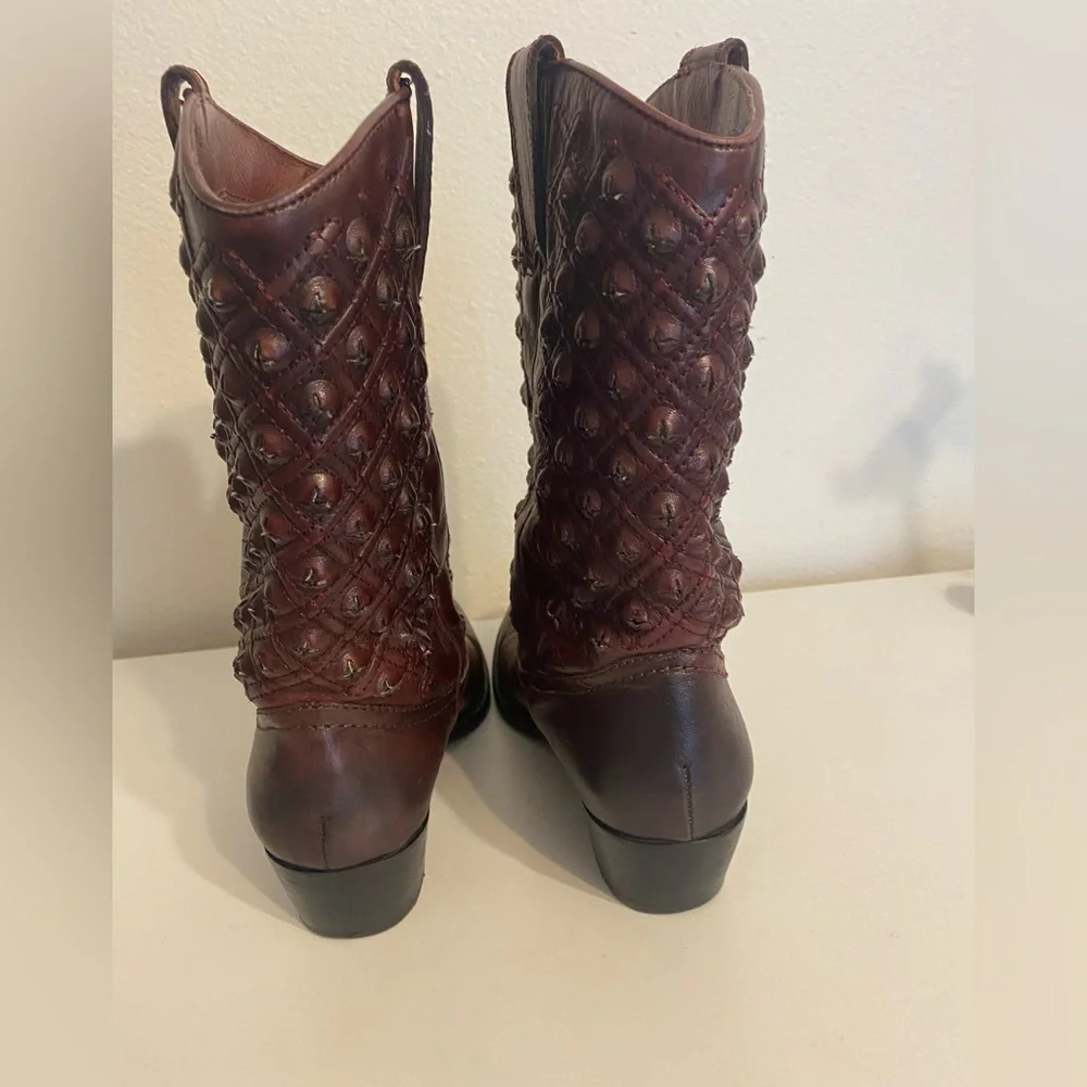 Lucky Brand Madonna Cordovan Leather Western Boots size 7.5